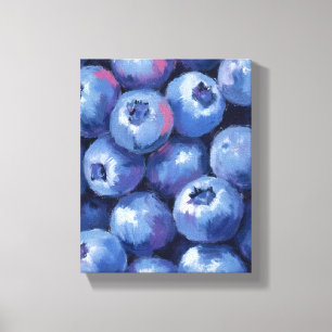 Bosbessen Fruit Aquarel geschilderd Canvas Afdruk