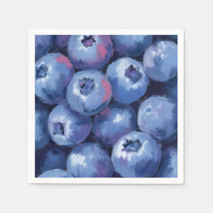 Bosbessen   Fruit Aquarel geschilderd Servet