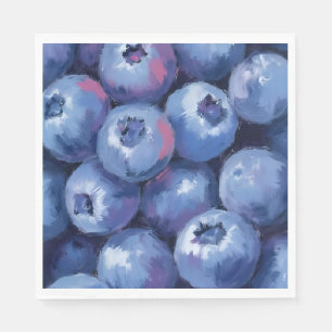 Bosbessen Fruit Aquarel Geschilderd Servet