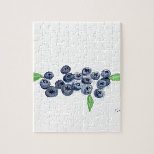 Bosbessen fruit keuken aquarel natuur legpuzzel (Verticaal)