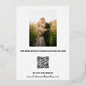 Bosbessen Fruit Waterverf Foto QR Code Bruiloft Folie Uitnodiging (Achterkant)
