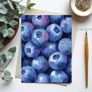 Bosbessen Fruit Waterverf Geschilderd Briefkaart