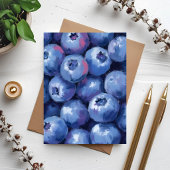Bosbessen | Fruit Waterverf Geschilderde Kaart