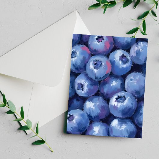 Bosbessen | Fruit Waterverf Geschilderde Kaart