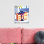 Bosbessen Gebak Dessert Cake Aquarel Canvas Afdruk (Insitu (Woonkamer))