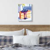 Bosbessen Gebak Dessert Cake Aquarel Canvas Afdruk (Insitu (Slaapkamer))