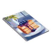 Bosbessen Gebak Dessert Cake Aquarel Notitieboek (Rechterzijde)