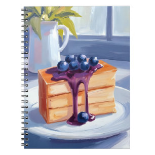 Bosbessen Gebak Dessert Cake Aquarel Notitieboek