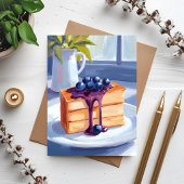 Bosbessen Gebak Dessert Cake Watercolor Card