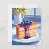 Bosbessen Gebak Dessert Cake Watercolor Card (Voorkant)