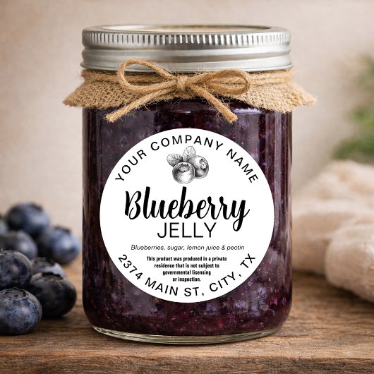 Bosbessen Gelei Jam Thuisgemaakt label BLUE04rd