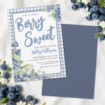 Bosbessen Gingham Berry Zoete Baby Shower