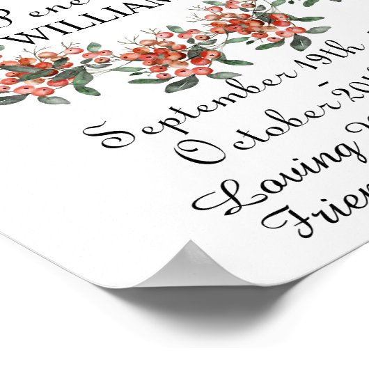 Bosbessen Herdenkingsdienst Herdenking Poster (Hoek)