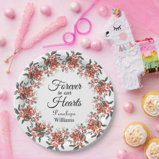 Bosbessen in liefdevolle herinnering papieren bordje (Feest)