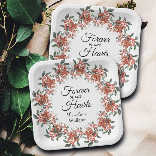 Bosbessen in liefdevolle herinnering papieren bordje