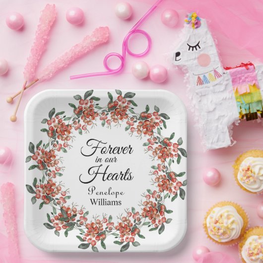 Bosbessen in liefdevolle herinnering papieren bordje (Feest)