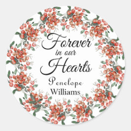 Bosbessen in liefdevolle herinnering ronde sticker