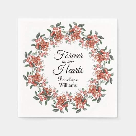 Bosbessen in liefdevolle herinnering servet (Voorkant)
