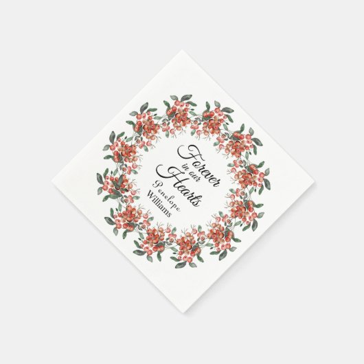 Bosbessen in liefdevolle herinnering servet (Hoek)