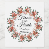 Bosbessen in liefdevolle herinnering wijn etiket (Enkel label)