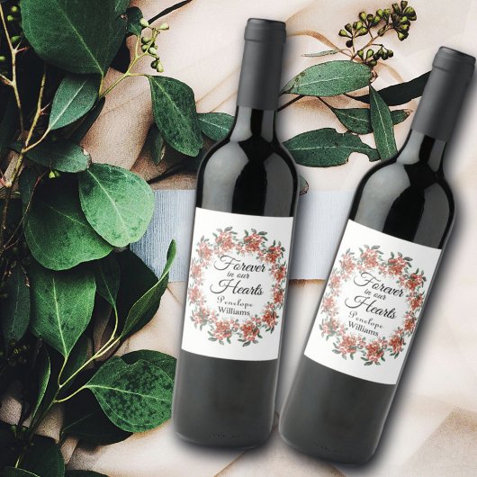 Bosbessen in liefdevolle herinnering wijn etiket