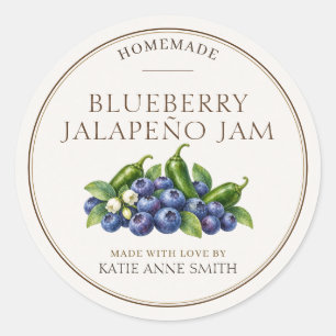 Bosbessen Jalapeño Jam Gepersonaliseerde Potlabels Ronde Sticker