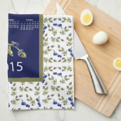 bosbessen keukentheekdoek 2015 kalender theedoek (Quarter Fold)