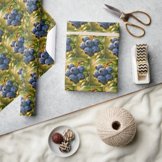 Bosbessen met regendruppels cadeaupapier (Crafts)
