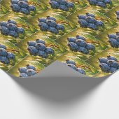 Bosbessen met regendruppels cadeaupapier (Hoek)