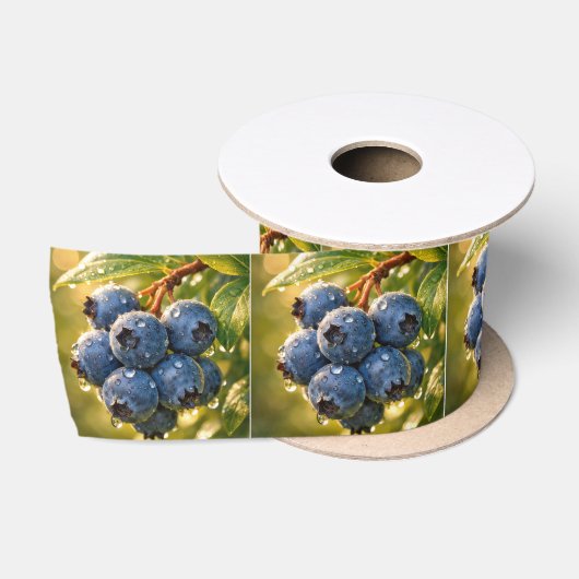 Bosbessen met regendruppels satijnen lint (Spoel)
