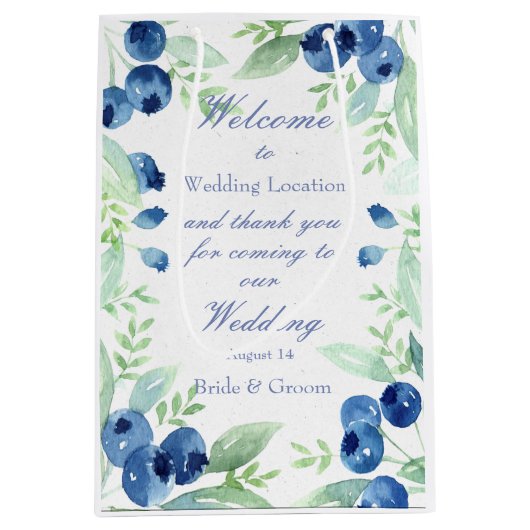 Bosbessen Midsummer Rustieke Bespen Bruiloft Medium Cadeauzakje (Voorkant)