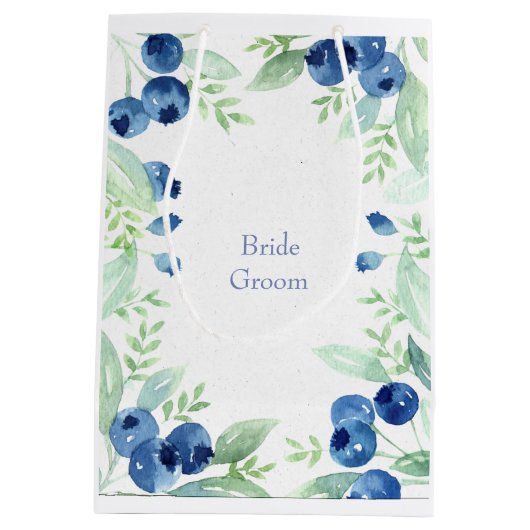 Bosbessen Midsummer Rustieke Bespen Bruiloft Medium Cadeauzakje (Achterkant)