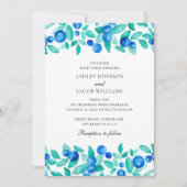 Bosbessen. Munt en blauwe tuin bruiloft Kaart (Voorkant)