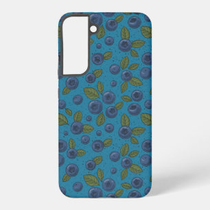 Bosbessen op blauw samsung galaxy hoesje
