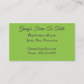 Bosbessen op groen Boerderij naar tafel Visitekaartje (Achterkant)