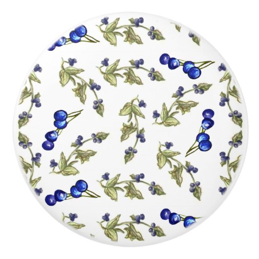 Bosbessen op wijnstok lade knop (Voorkant)