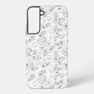 Bosbessen op zwart en wit samsung galaxy hoesje