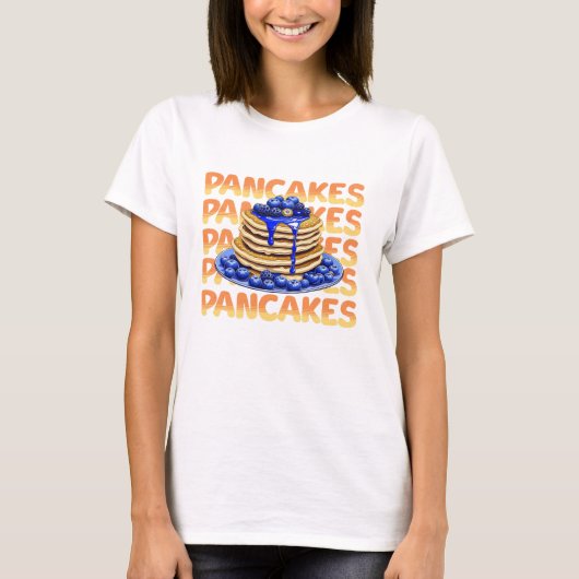Bosbessen pannenkoeken, lekkere foodie t-shirt (Voorkant)