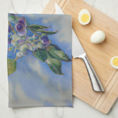 Bosbessen watercolor schilderij theedoek (Quarter Fold)