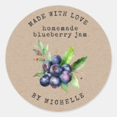 Bosbessen Waterverf Jam Label Inmaak Sticker (Voorkant)