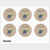 Bosbessen Waterverf Jam Label Inmaak Sticker (Vel)