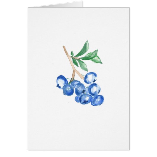 Bosbessen Waterverf Print Wenskaart (Voorkant)