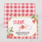 Bosbessen Zoete Aardbei waterverf bedankkaart (Voorkant / Achterkant)