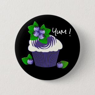 Bosbessencupcake Lekker! Ronde Button 5,7 Cm
