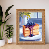 Bosbessengebakdessertcake Aquarel Poster