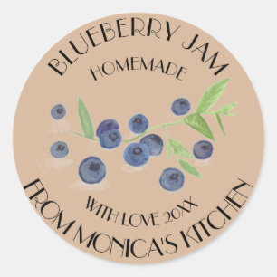 Bosbessenjam Aquarel Fruit Keuken Label