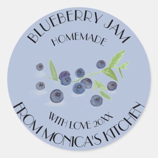 Bosbessenjam Aquarel Fruit Keuken Label (Voorkant)