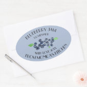 Bosbessenjam Aquarel Fruit Keuken Ovale Sticker (Envelop)