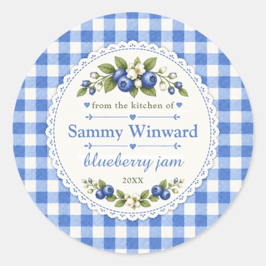 Bosbessenjam Huisgemaakte Cadeau-etiket Ronde Sticker (Voorkant)