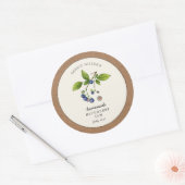Bosbessenjam Kraft Papier rand Ronde Sticker (Envelop)